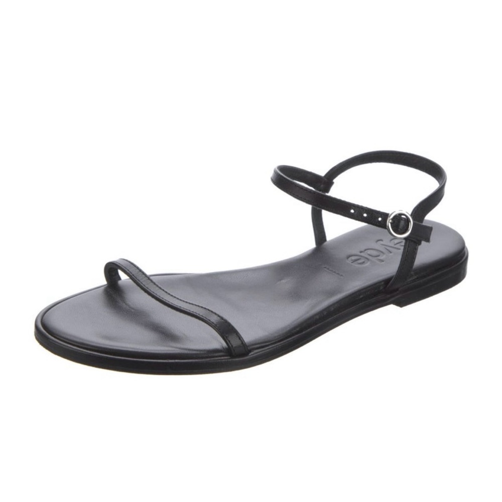 Aeyde Black Nettie Flat Sandals